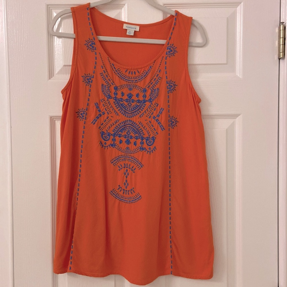 Sundance coral embroiders tank
